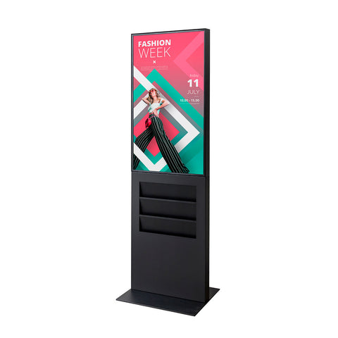 Smart Line Digitale Infostelle / Totem mit 6 x A4 Regal - bannerama