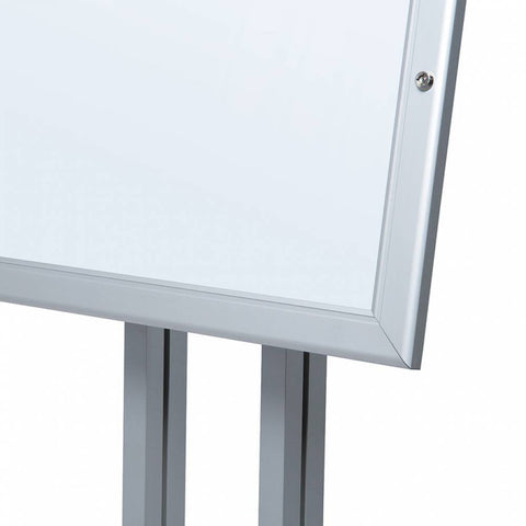 Speisekartenkasten freistehend silber - bannerama