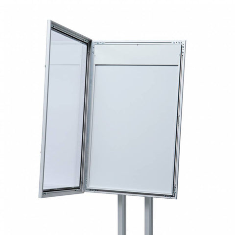 Speisekartenkasten freistehend silber - bannerama